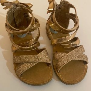 Girls rose gold sandals - size 9